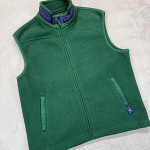 VTG Baylor University‎ Polo Golf Ralph Lauren Vest Men's Medium Green Fleece USA